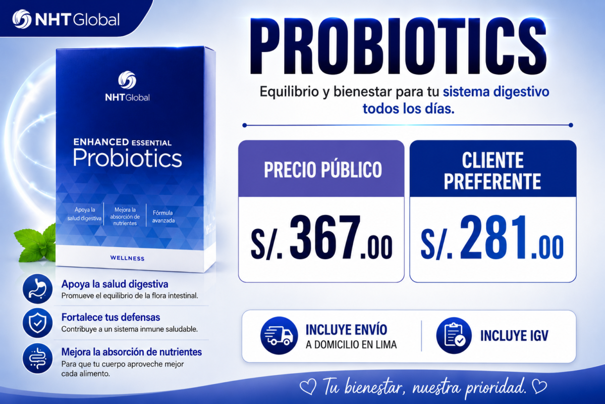 Cuidado para el estomago y microbiota, probioticos nht global